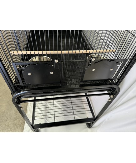 Parrot-Supplies Premium Double Flight Parrot Cage With Stand - Black