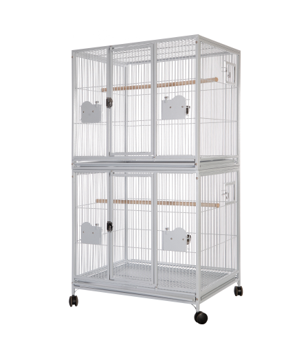 Parrot-Supplies Parrot Double Breeding Cage Or Display Parrot Cage - White