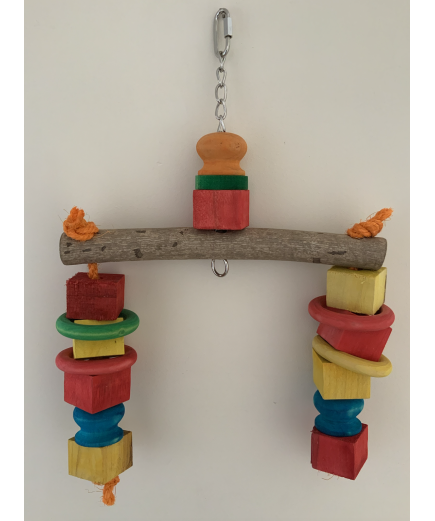 Parrot-Supplies Double Down Wood and Rope Parrot Toy