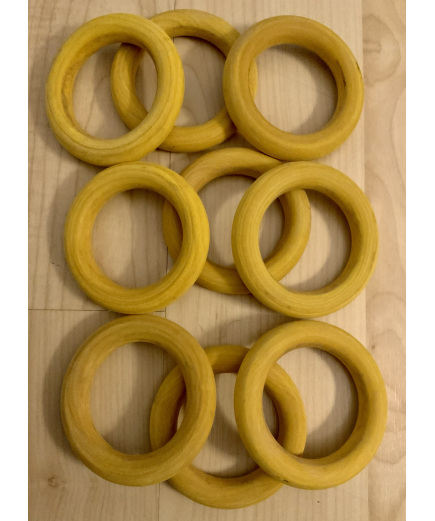 Parrot-Supplies Yellow Coloured Wood Hoops Parrot Toy Making Parts Pack Of 9