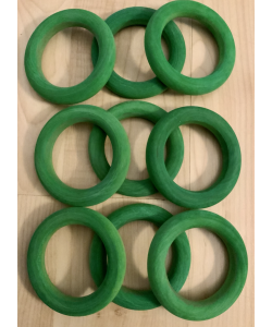 Parrot-Supplies Green Coloured Wood Hoops Parrot Toy Making Parts Pack Of 9