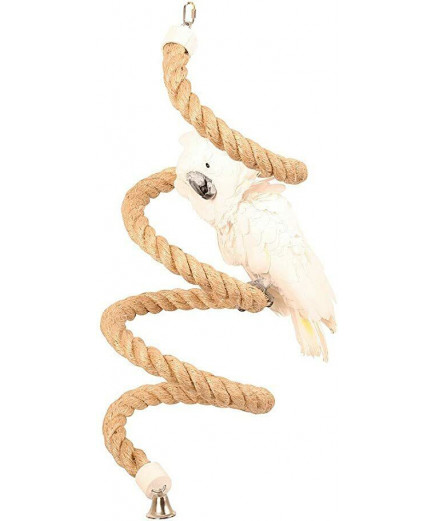 Parrot-Supplies Parrot Boing Sisal Spiral Bouncing Perch Parrot Toy XLarge