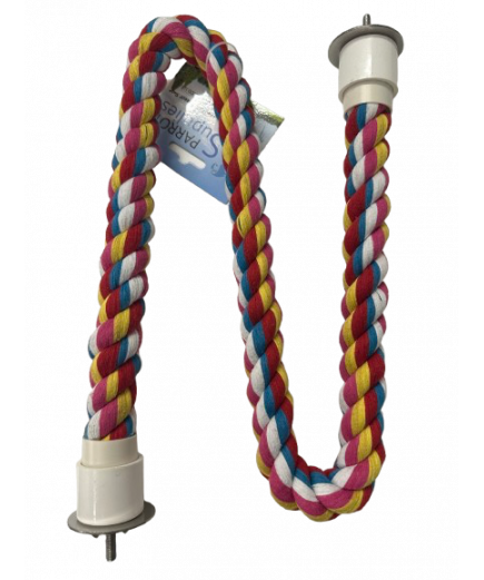 Parrot-Supplies Zig Zag Bendable Cotton Rope Parrot Perch 97cm