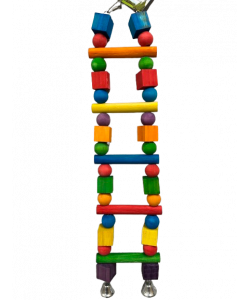 Parrot-Supplies Large Rainbow Wooden Ladder Parrot Toy