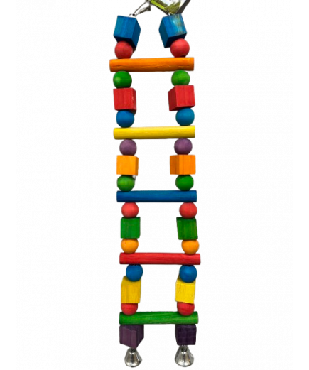 Parrot-Supplies Large Rainbow Wooden Ladder Parrot Toy