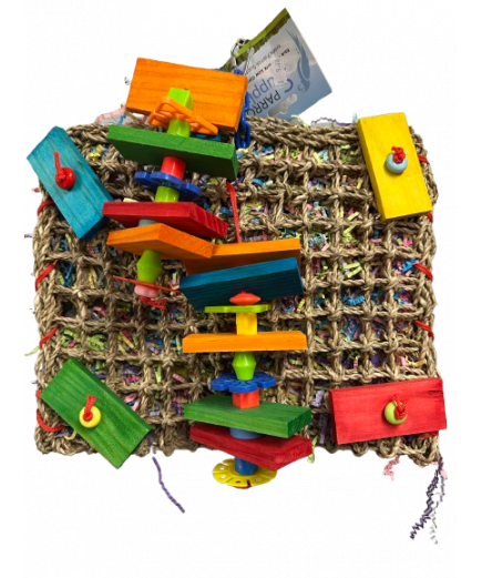 Parrot-Supplies Mega Woven Seagrass Huge Picking Pocket Wall Parrot Toy