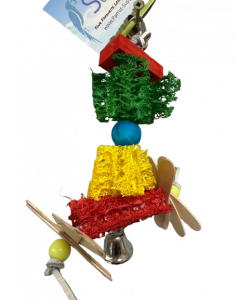 Parrot-Supplies Coloured Loofah Ice Lolly Sticks Fun Parrot Toy