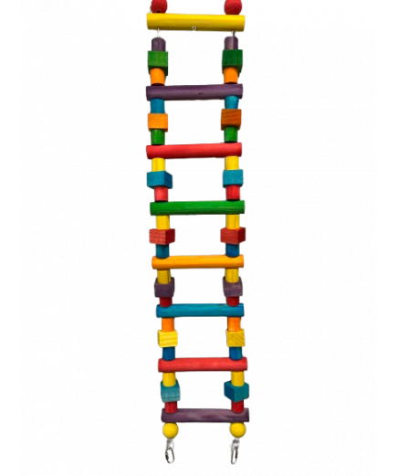 Parrot-Supplies Extra Large Rainbow Wooden Ladder XXL Macaw Parrot Toy