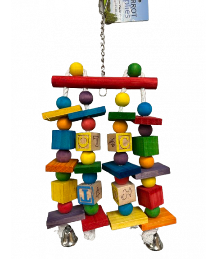 Parrot-Supplies Coloured Blocks Wooden Fun Parrot Toy