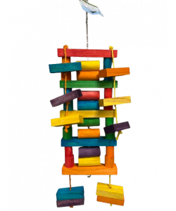 Parrot-Supplies Rainbow Wooden Parrot Fun Ladder Huge XL Toy