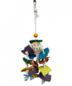 Parrot-Supplies Mega Munch Ball With Loofah Pieces Parrot Toy