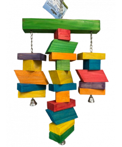 Parrot-Supplies Trio Block Tower Chunky Wood Huge XL Parrot Toy