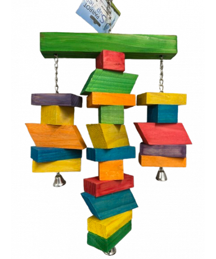 Parrot-Supplies Trio Block Tower Chunky Wood Huge XL Parrot Toy