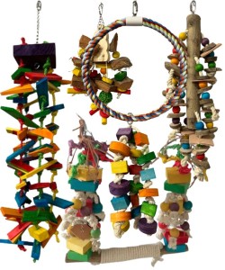 .NEW 6 x The Big One Parrot Toy Pack - African Grey, Macaw, Cockatoo etc - RRP £138.94