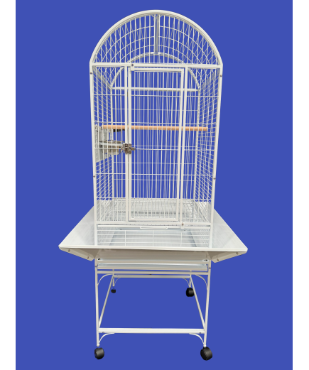 Parrot-Supplies Alabama Dome Top Parrot Cage White