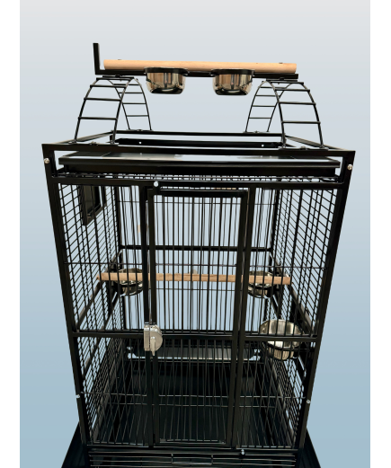 Parrot-Supplies Ohio Play Top Parrot Cage Black