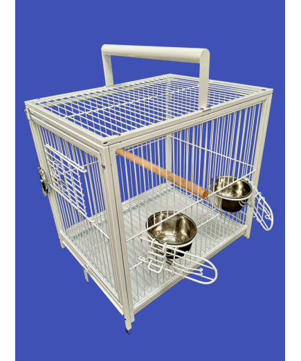 Parrot-Supplies Premium Parrot Travel Cage  - White