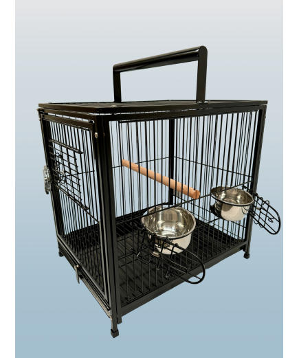 Parrot-Supplies Premium Parrot Travel Cage - Black