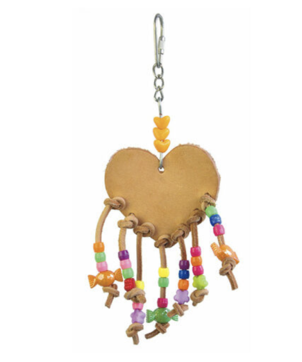 Adventure Bound Leather Heart Bird Toy