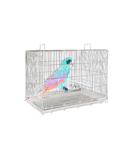 Liberta Large Parrot Travel Cage, Macaws, Cockatoos African Greys White