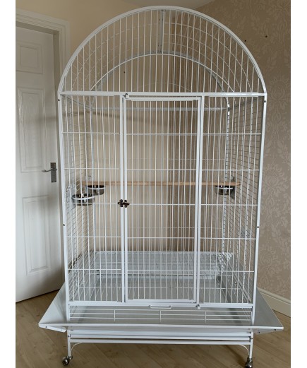 Parrot-Supplies Miami Premium Dome Top Macaw Parrot Cage - White