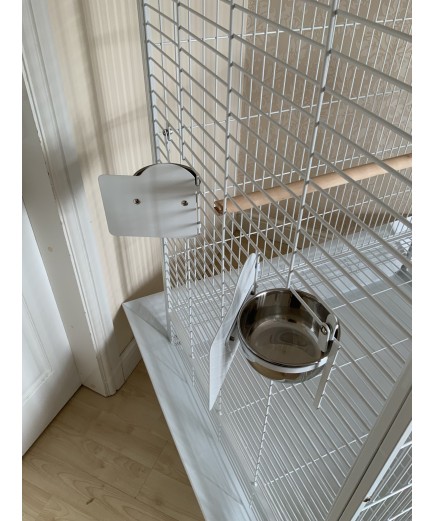 Parrot-Supplies Miami Premium Dome Top Macaw Parrot Cage - White