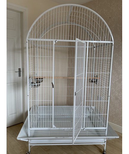 Parrot-Supplies Miami Premium Dome Top Macaw Parrot Cage - White