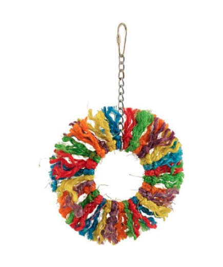 Rainbow Sisal Ring Rope Parrot Toy