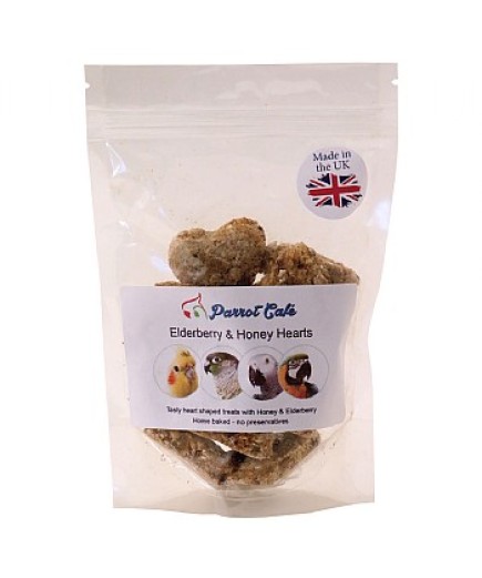 Parrot Cafe Elderberry & Honey Hearts for Parrots - 100g