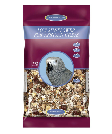 Johnston and Jeff Low Sunflower Seed Diet for African Greys 2Kg