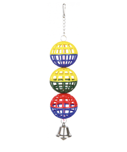 Adventure Bound 3 Lattice Balls With Bell Plastic Bird Toy