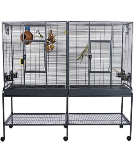 Rainforest Cages Double Flight Parrot Cage With Stand