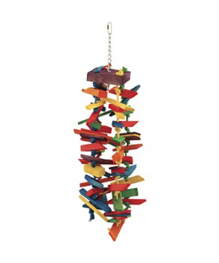 Rainbow Tower Wood and Rope Parrot Toy