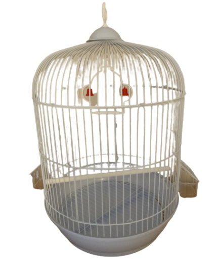 Parrot-Supplies Round Small Bird Cage - White