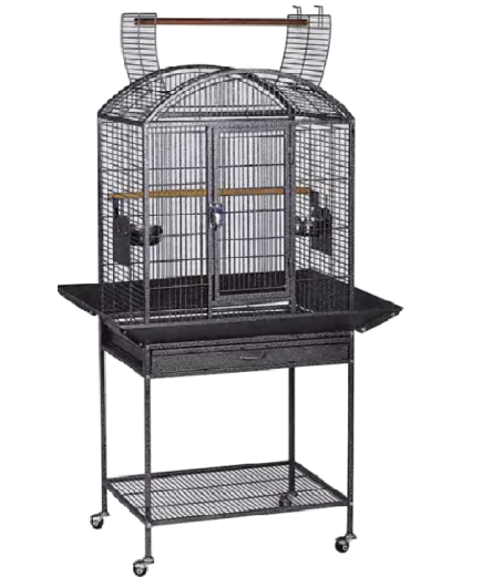 Parrot-Supplies Boston Open Top Parrot Cage With Stand - Antique