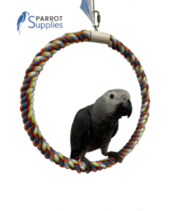 Parrot-Supplies Colourful Rope Ring Parrot Swing Toy