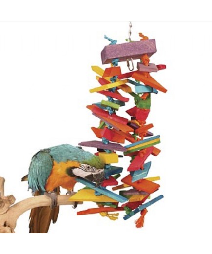 Rainbow Tower Wood and Rope XL Parrot Toy (95cm) Macaw Parrot Toy