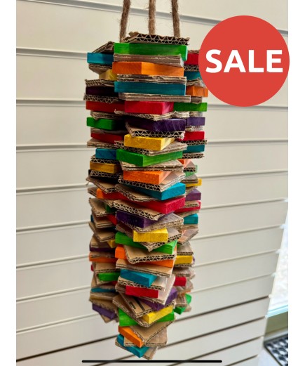 Parrot-Supplies Stacks Of Shredding Trio Large Card & Wood Parrot Toy