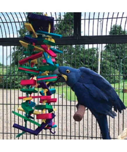 Rainbow Tower Wood and Rope Parrot Toy