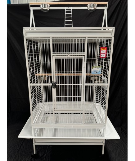 Parrot-Supplies Atlanta Play Top Parrot Cage White