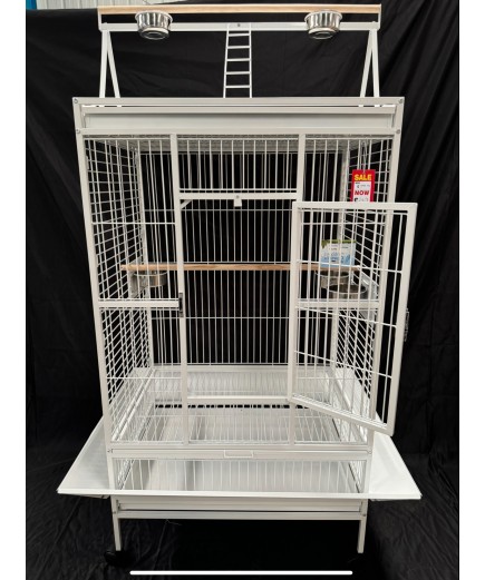 Parrot-Supplies Atlanta Play Top Parrot Cage White