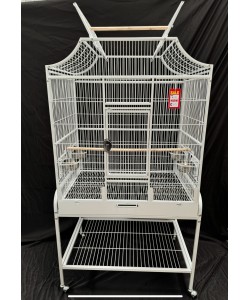 Parrot-Supplies Tampa II Open Top Parrot Cage With Stand - White