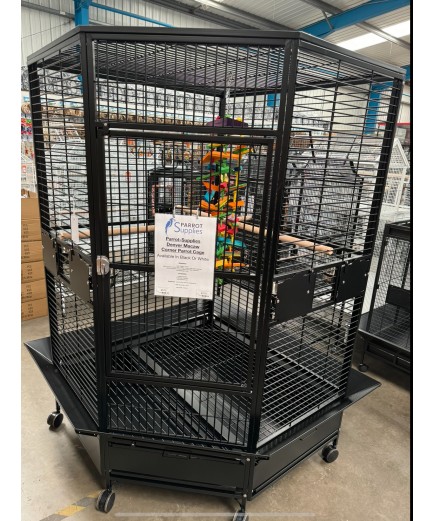 Parrot-Supplies Denver XL Macaw Corner Parrot Cage - Black