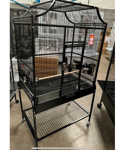 Parrot-Supplies Tampa II Open Top Parrot Cage With Stand - Black