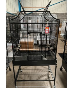 Parrot-Supplies Tampa II Open Top Parrot Cage With Stand - Black