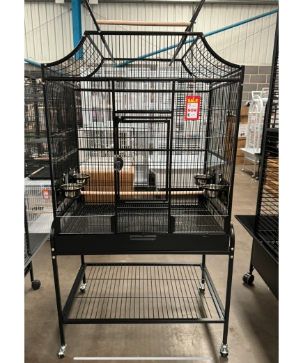 Parrot-Supplies Tampa II Open Top Parrot Cage With Stand - Black