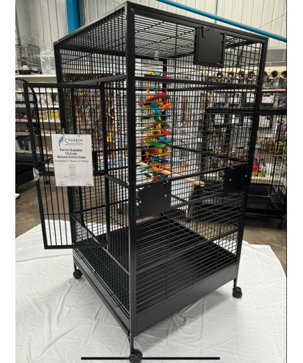 Parrot-Supplies Chicago XL Macaw Parrot Cage Black