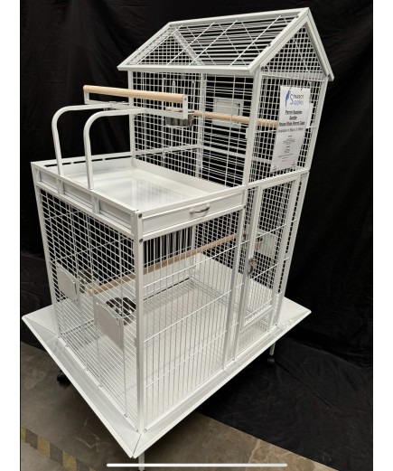 Parrot-Supplies Seattle House Style Play Top Parrot Cage White