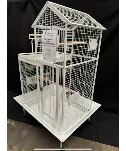 Parrot-Supplies Seattle House Style Play Top Parrot Cage White