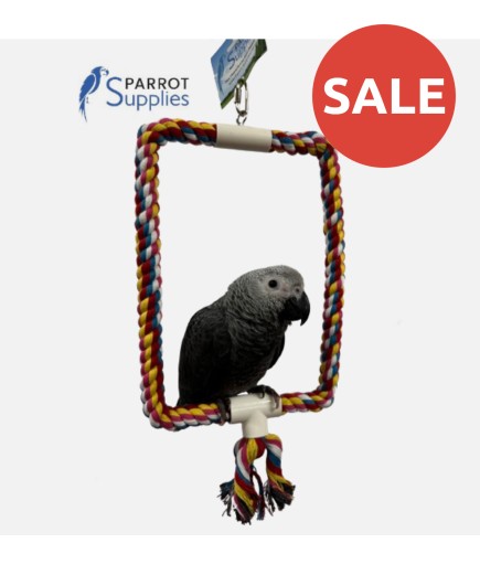 Parrot-Supplies Colourful Rope Rectangle Parrot Swing Toy